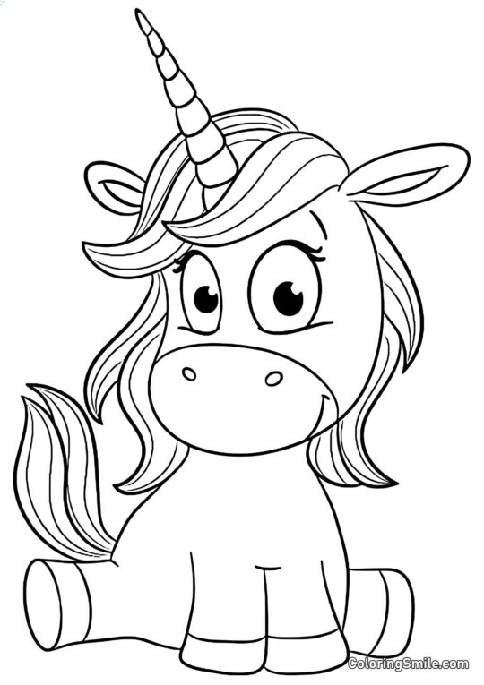 Enhjørning på line - Farvelægningsside