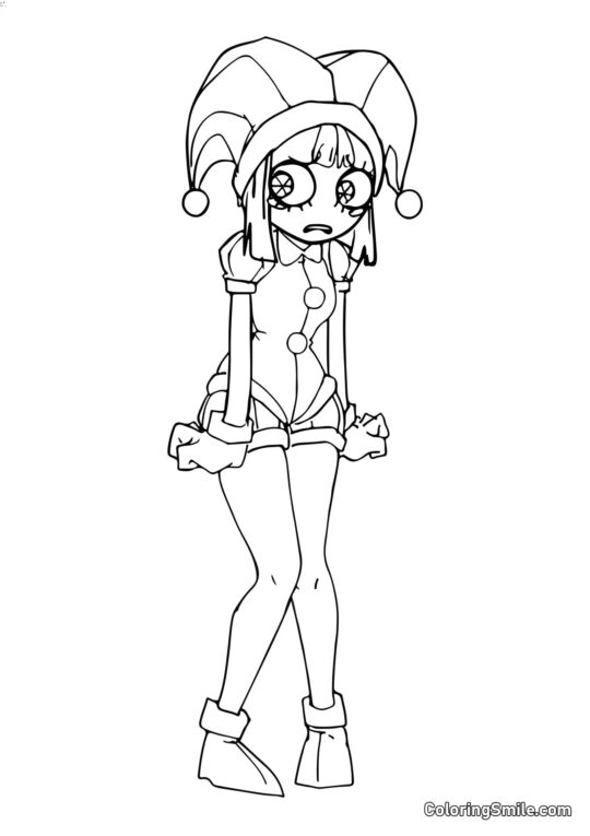 Pomni i Anime Stil - Farvelægningsside