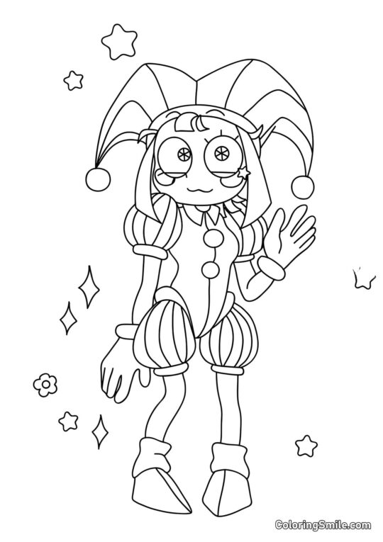 Pomni med en Hånd - Farvelægningsside