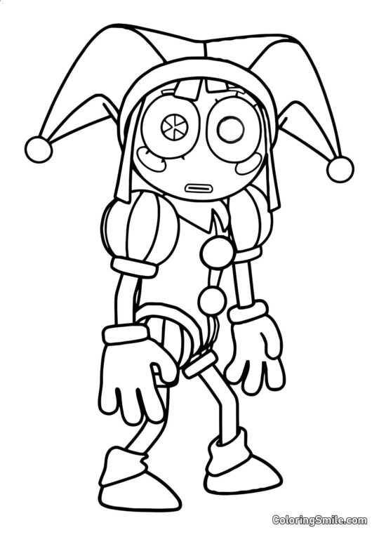 Pomni Vits fra Digital Cirkel - Farvelægningsside