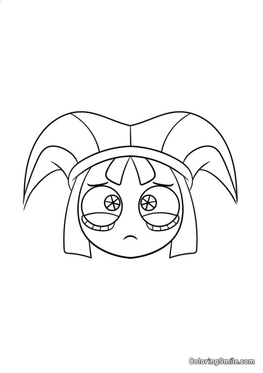 Portræt af Pomni - Farvelægningsside