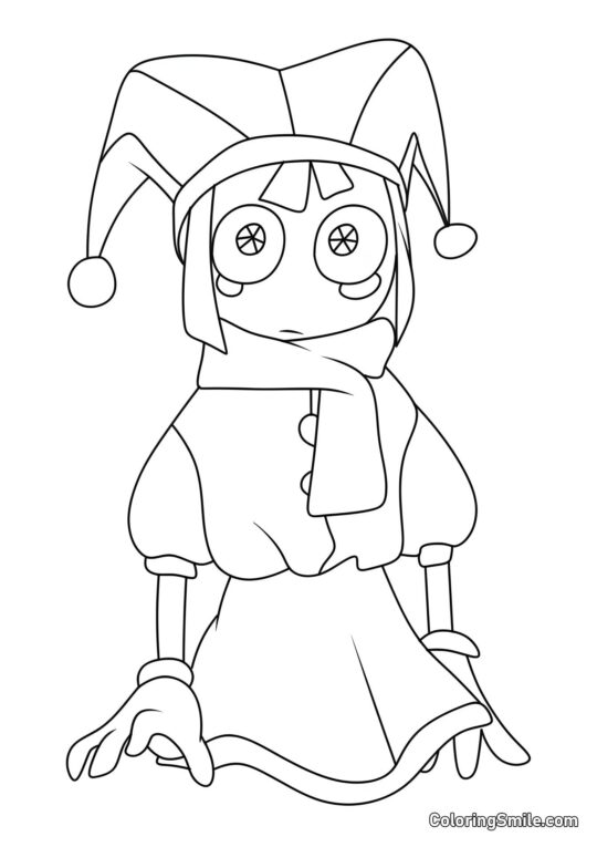 Pomni i en Kjole - Farvelægningsside