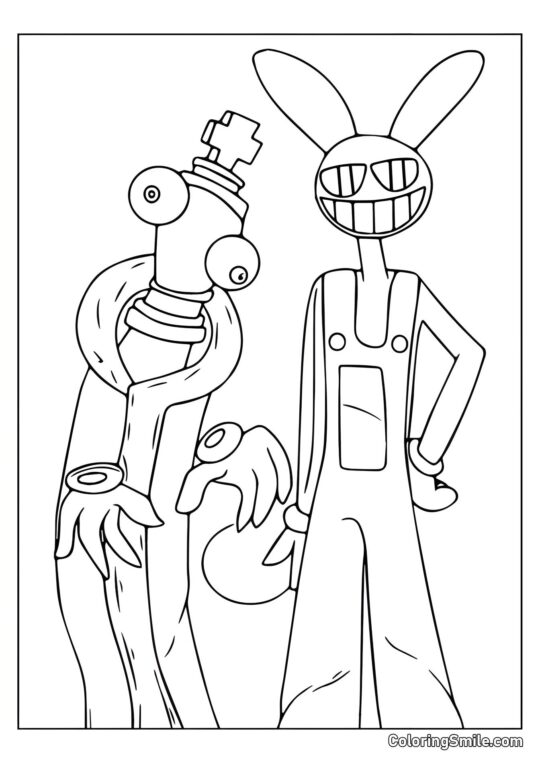 Korall og Jacks fra Digital Cirkel - Farvelægningsside