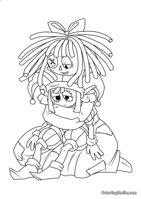 Ragata Omfavner Pomni - Farvelægningsside