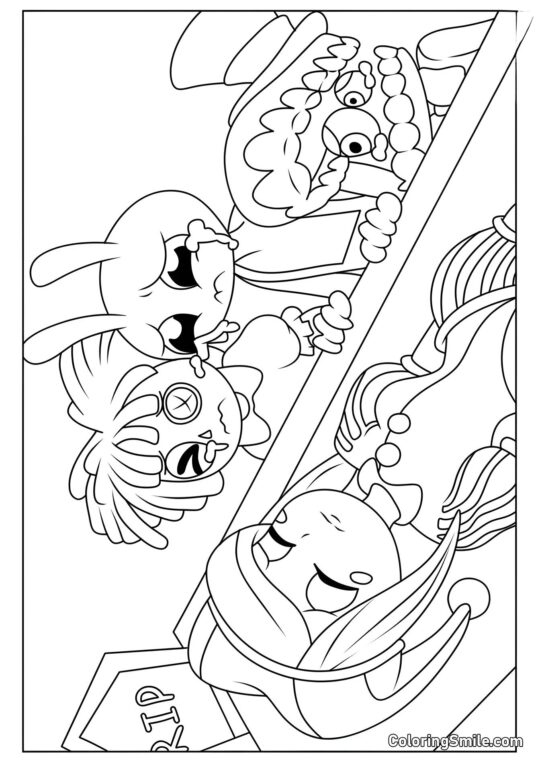 Pomni Stikker med Verden - Farvelægningsside