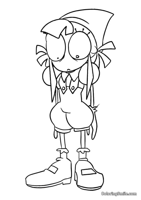 Pomni i en Rød Kappe - Farvelægningsside