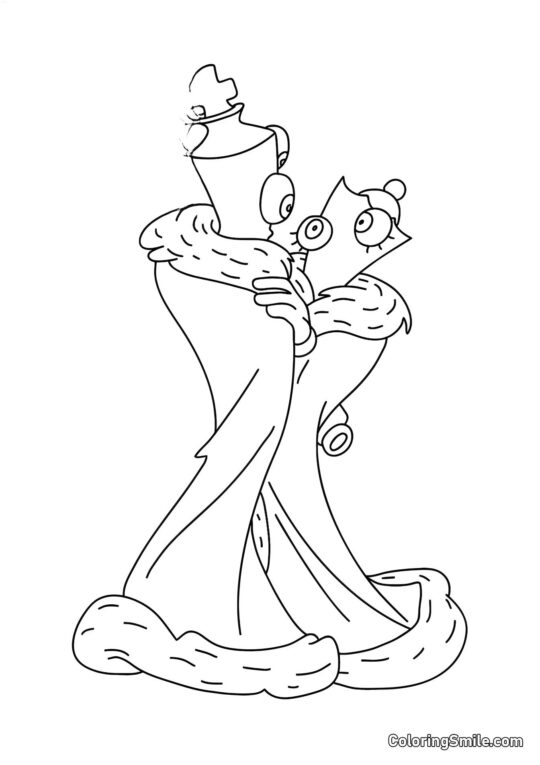 Korall og Quineer Danser - Farvelægningsside