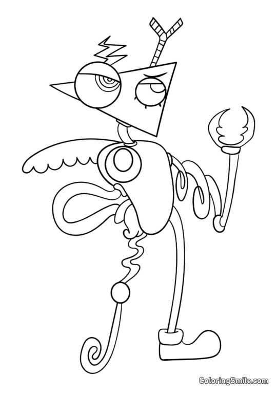 Zubl fra den Fantastiske Digitale Cirkel - Farvelægningsside