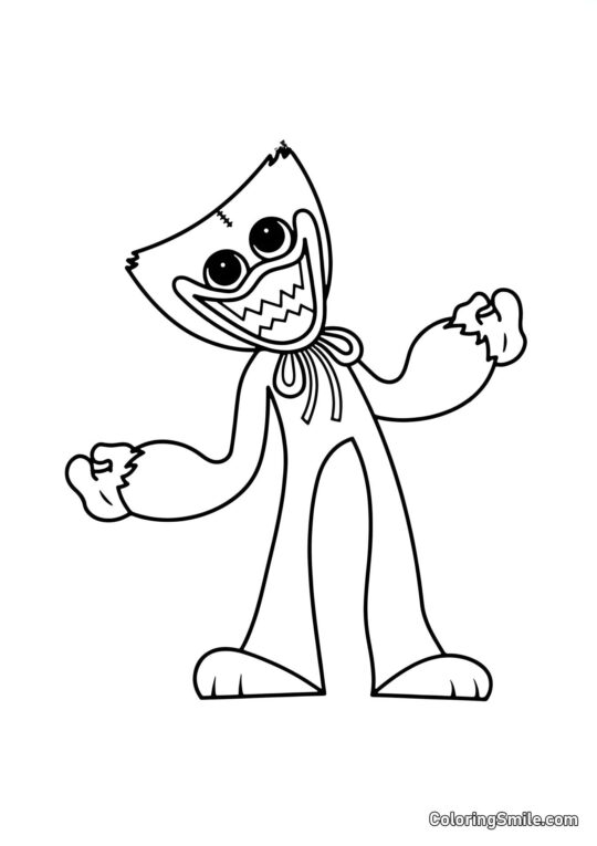 Huggy Wuggy blå kæmpe monster Huggy Wuggy blå kæmpe monster - Farvelægningsside