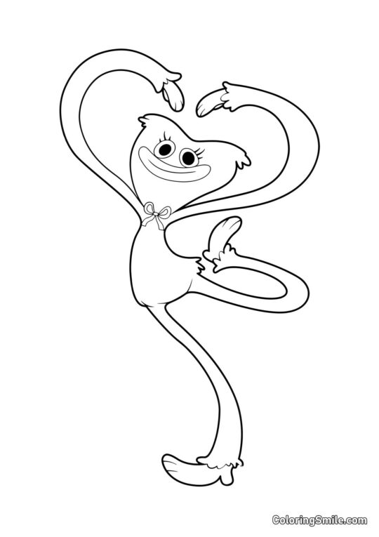 Kissy Missy med hænder formet som et hjerte Kissy Missy med hænder formet som et hjerte - Farvelægningsside