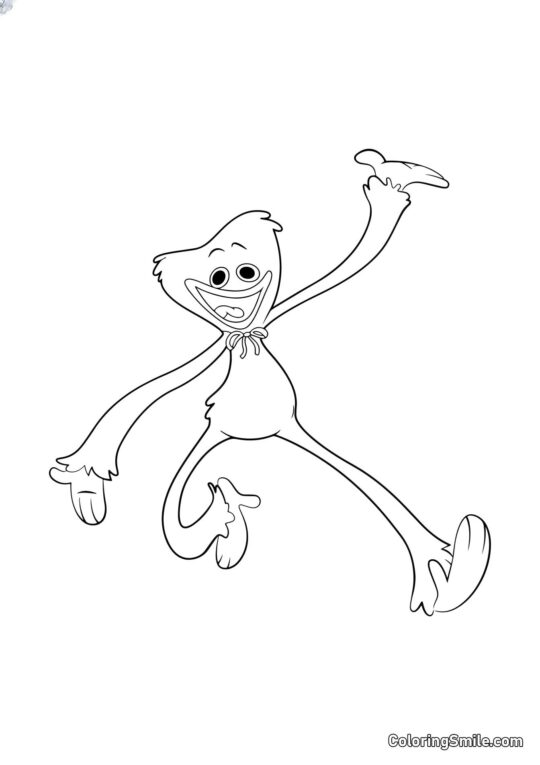 Huggy Wuggy løber imod Huggy Wuggy løber imod - Farvelægningsside