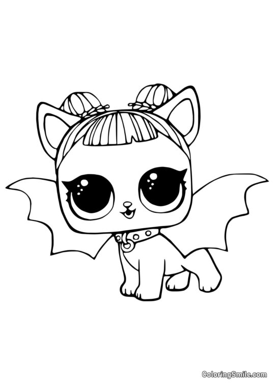 LOL kæledyr hvalp Midnat - Farvelægningsside