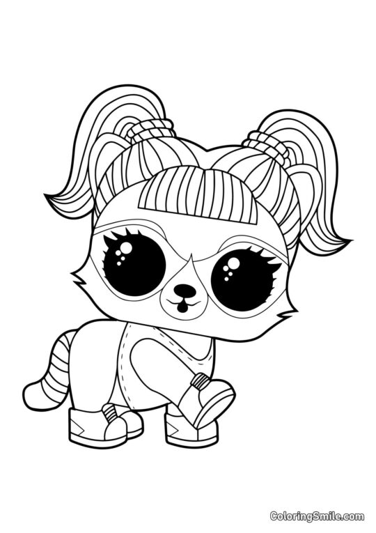 LOL kæledyr vaskebjørn Bandit - Farvelægningsside