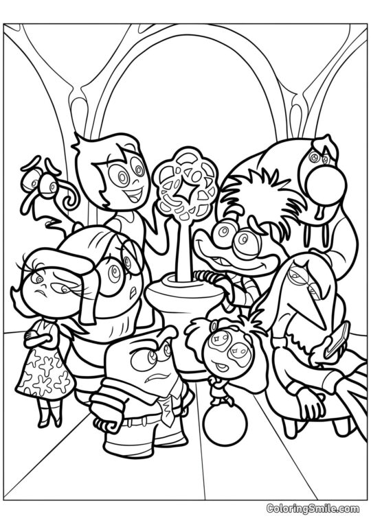 Følelser Riley ved siden af selvbevidsthed - Farvelægningsside