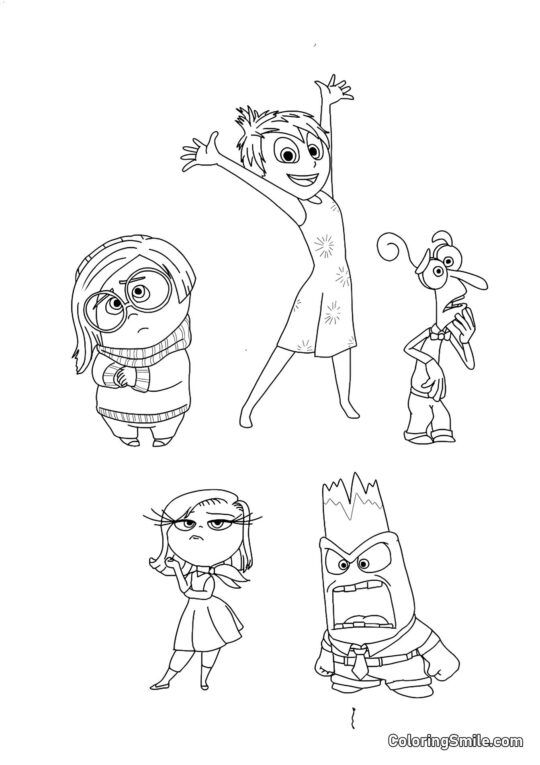 Første følelser af Riley - Farvelægningsside