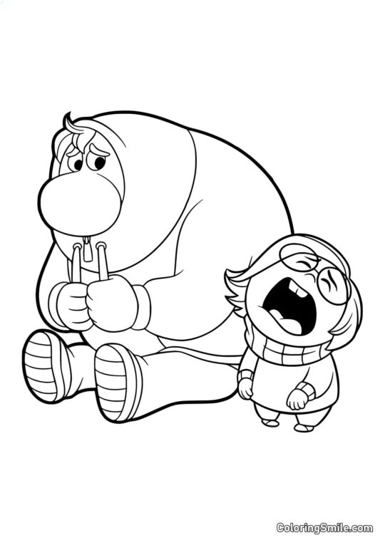 Følelser Skam og Sørg - Farvelægningsside