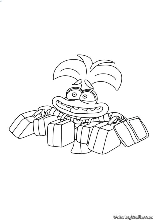 Angst med kufferter - Farvelægningsside