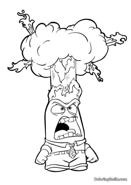 Eksplosiv Følelse Vrede - Farvelægningsside