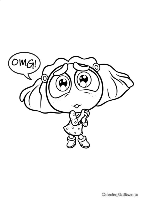 Misundelse med store øjne - Farvelægningsside