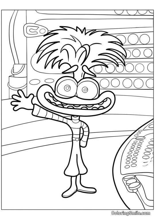 Angst nær følelses kontrolpanelet - Farvelægningsside