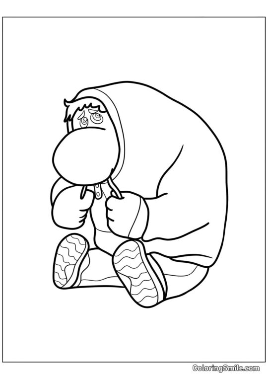 Følelse Skam siddende - Farvelægningsside