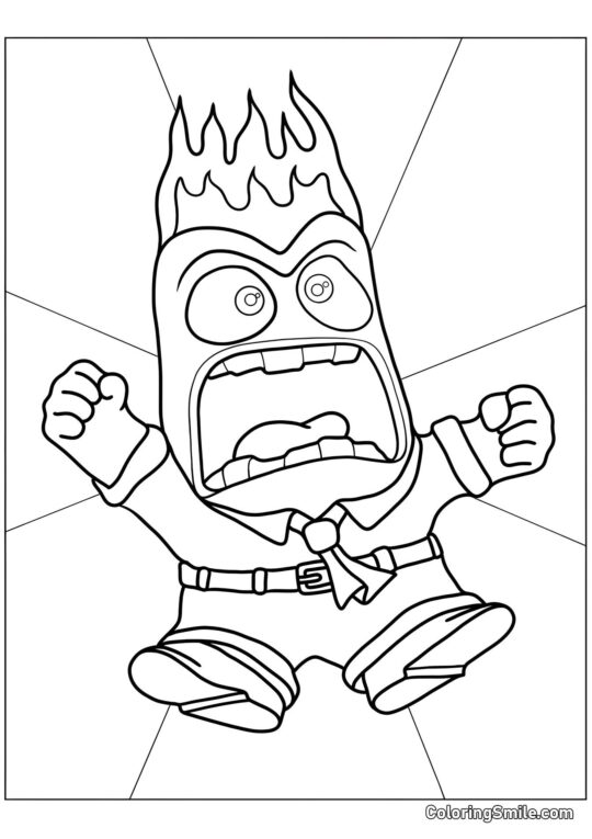 Følelse Vrede i raseri - Farvelægningsside