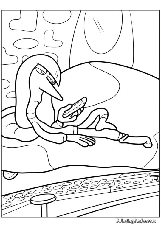 Sorg liggende på sofaen - Farvelægningsside