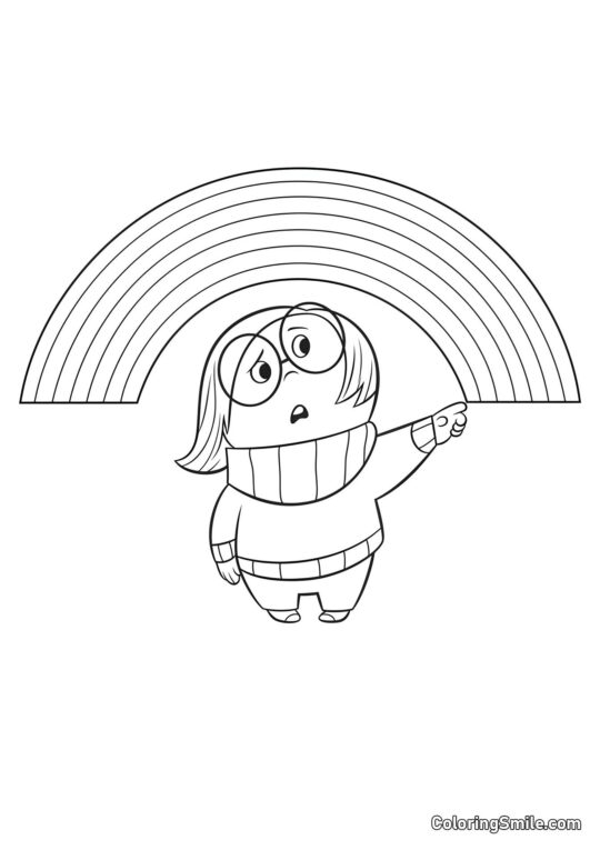 Sorg og regnbue - Farvelægningsside