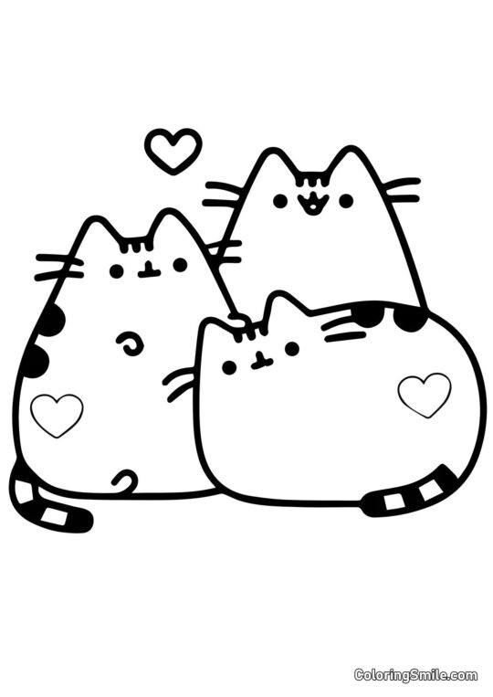 Pusheen katten i kærlighed Pusheen katten i kærlighed - Farvelægningsside