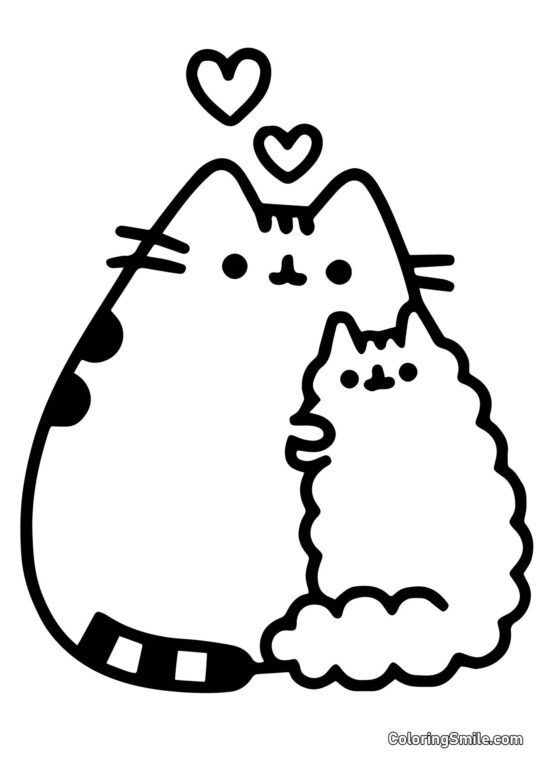 Pusheen og Stormy Pusheen og Stormy - Farvelægningsside