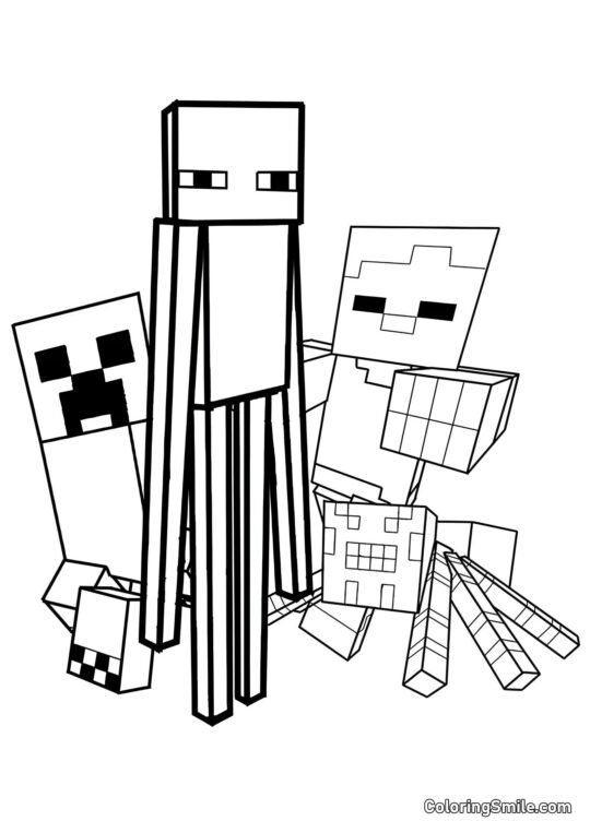 Minecraft Mobs Minecraft Mobs - Farvelægningsside