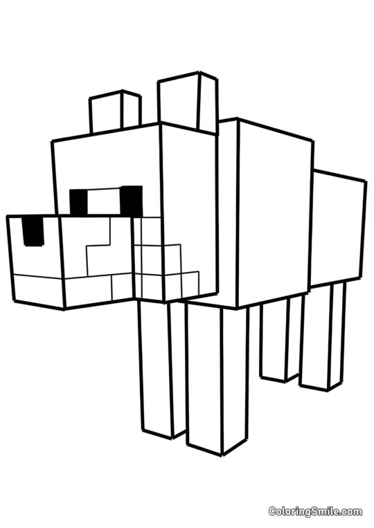 Minecraft Hund Minecraft Hund - Farvelægningsside