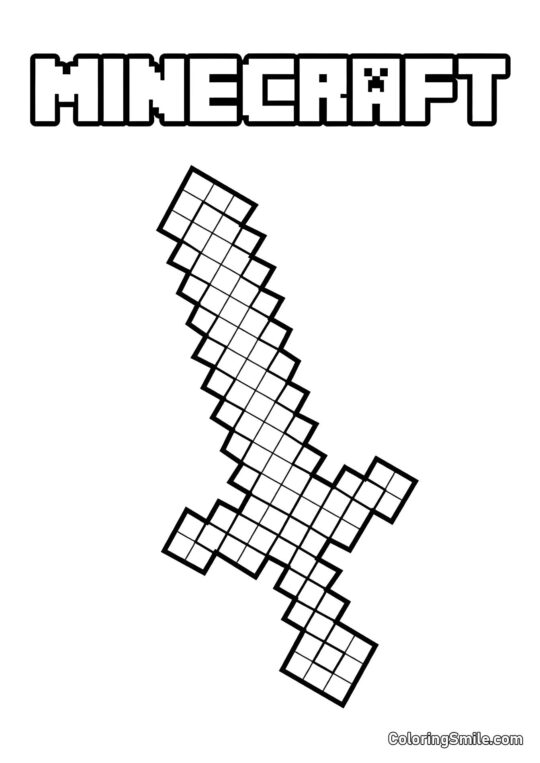Minecraft Sværd Minecraft Sværd - Farvelægningsside