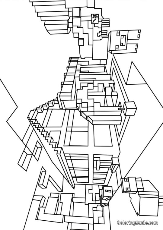 Minecraft Hus Minecraft Hus - Farvelægningsside