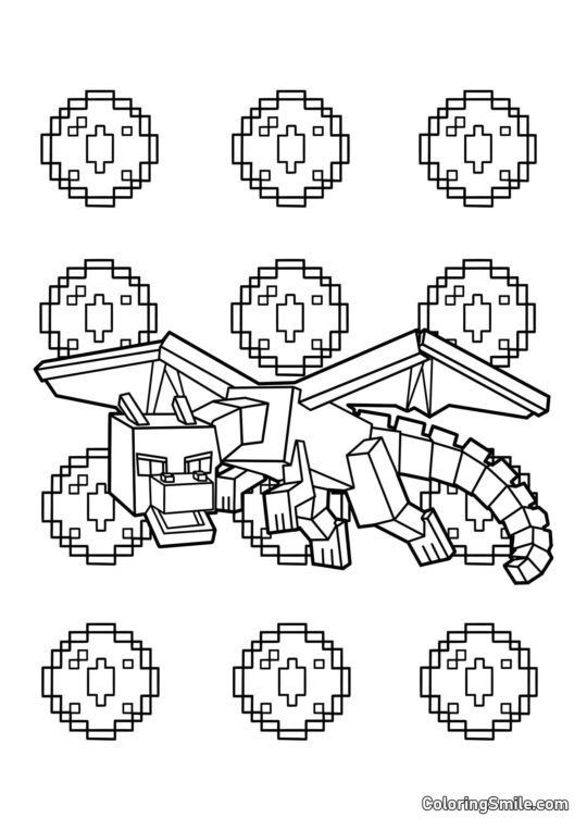 Minecraft Sort Drage Minecraft Sort Drage - Farvelægningsside