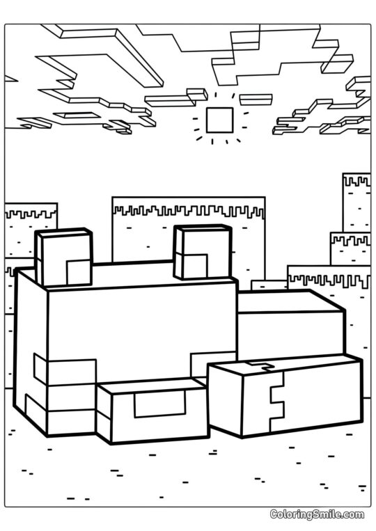 Ræv i Minecraft Verden Ræv i Minecraft Verden - Farvelægningsside
