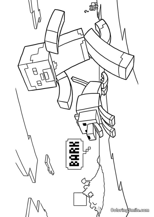 Steve med Hund Steve med Hund - Farvelægningsside