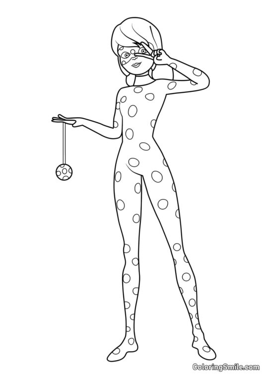 Hel Figur Marihøne - Farvelægningsside