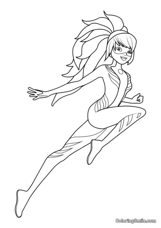 Marinette som Lady Dragon - Farvelægningsside