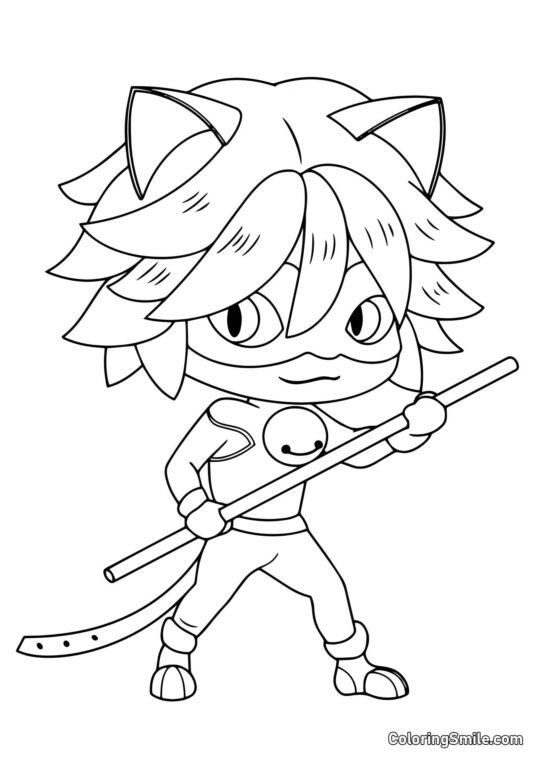 Baby Cat Noir - Farvelægningsside