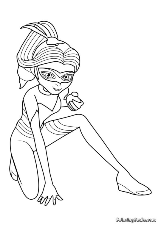 Chloe som Dronning Bi - Farvelægningsside