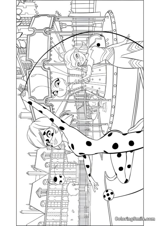 Marihøne og Dronning Bi - Farvelægningsside