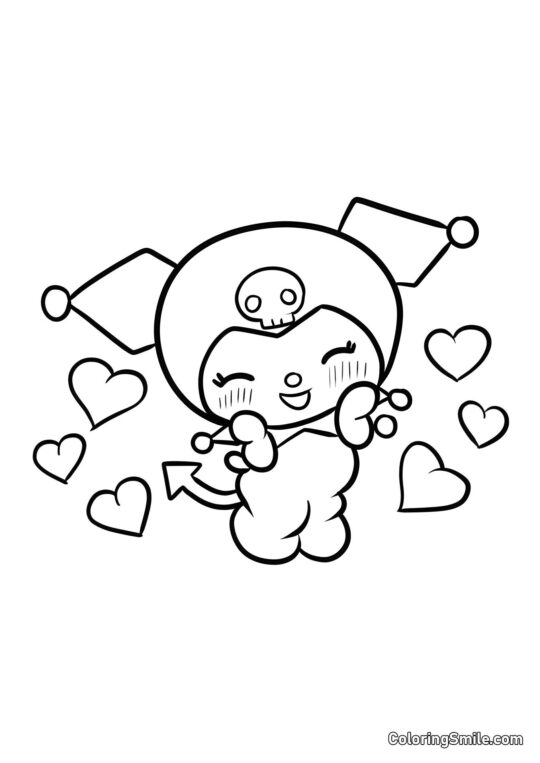 Skræmt Kanin Kuromi - Farvelægningsside