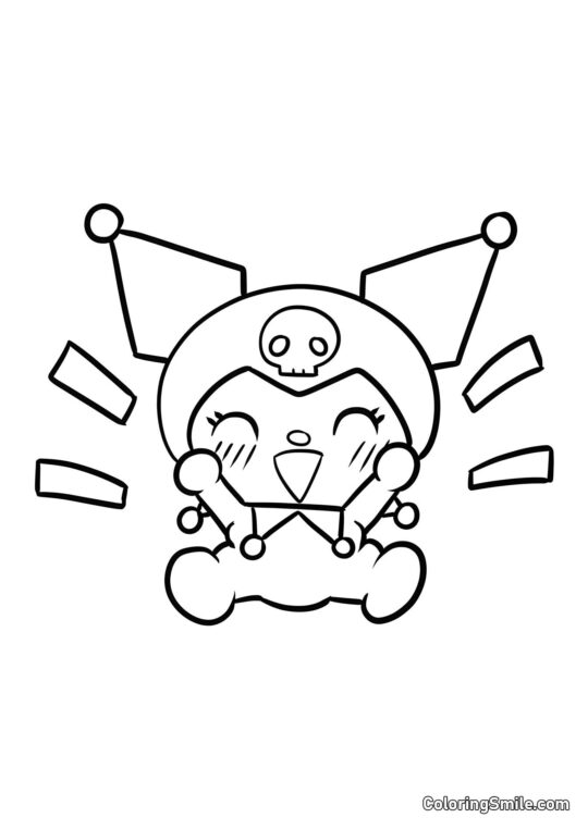 Kuromi Begejstret - Farvelægningsside