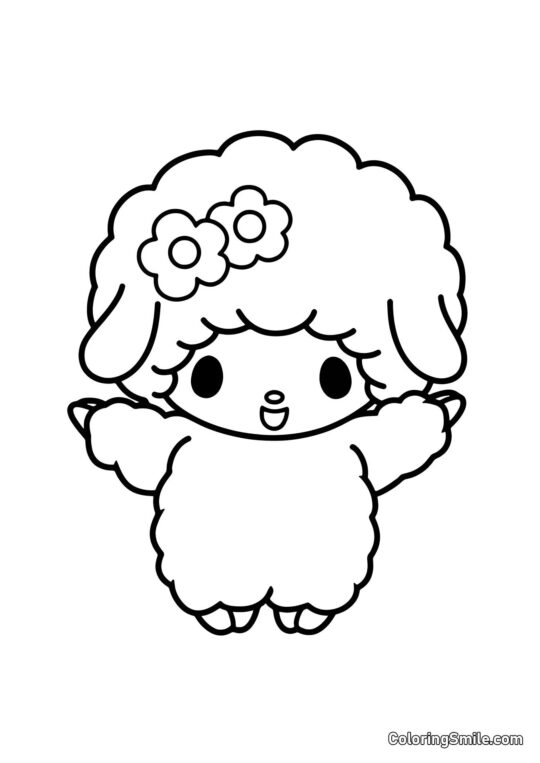 Får Klaver fra My Melody - Farvelægningsside