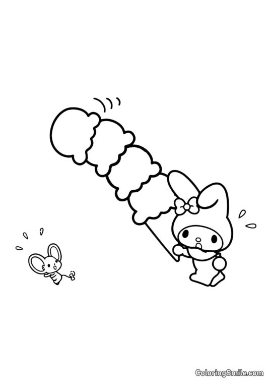 My Melody med Stor Is - Farvelægningsside