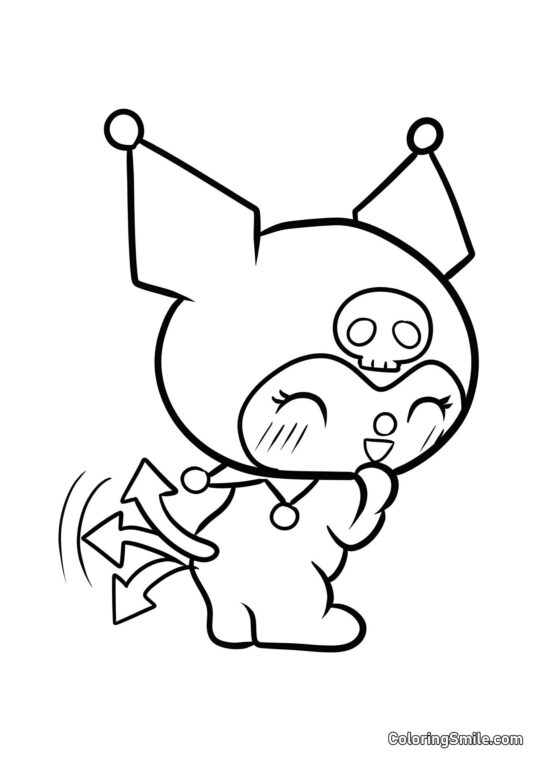 Kuromi Vifter med Hale - Farvelægningsside