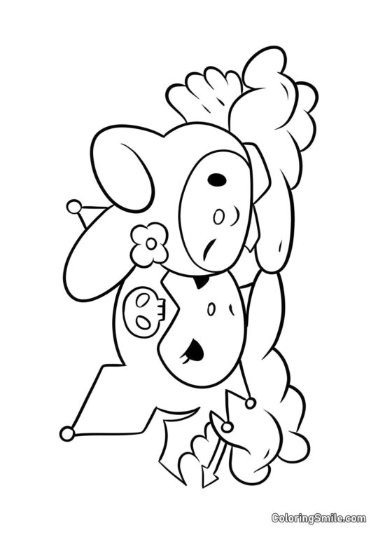 My Melody Engel Krammer Kuromi Djævel - Farvelægningsside