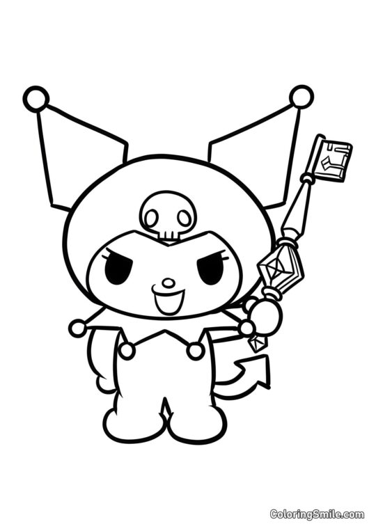 Kuromi og Melodien Nøgle - Farvelægningsside