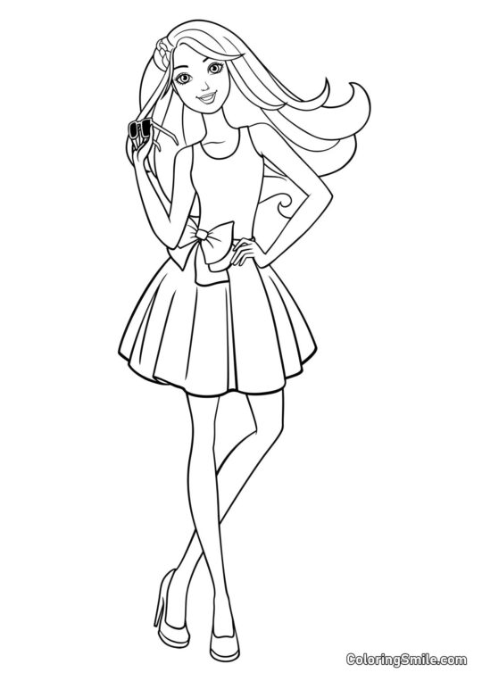 Mærkebriller Barbie - Farvelægningsside